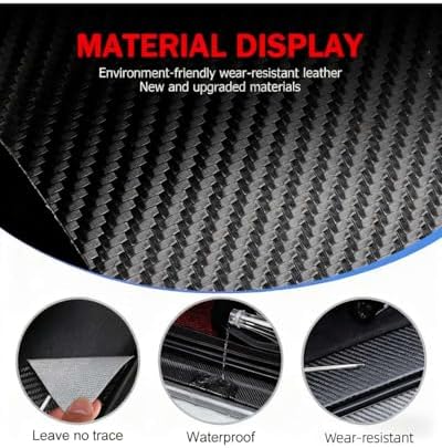 Door Sill Protectors for RAM 1500, Carbon Fiber Leather Style Scuff Plates - Image 7