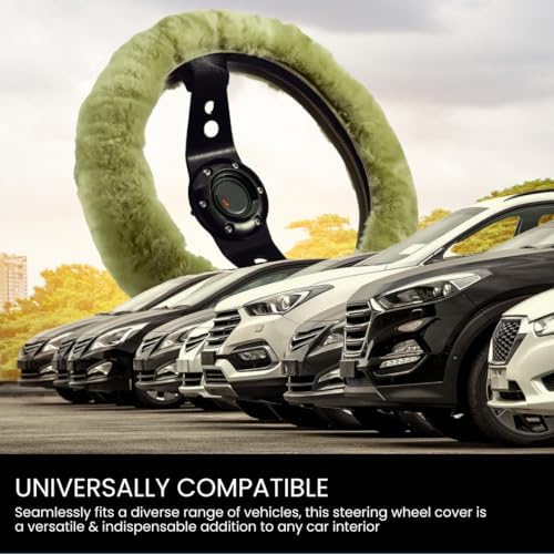 Andalus Brands Luxury Fluffy Car Steering Wheel Covers – Genuine Merino - Image 6