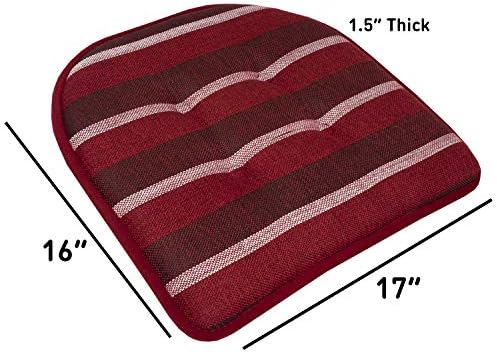 Chair Cushion Memory Foam Pads Tufted Slip Non Skid Rubber Back U-Shaped 17" x - Image 4