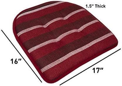 Chair Cushion Memory Foam Pads Tufted Slip Non Skid Rubber Back U-Shaped 17" x - Image 4