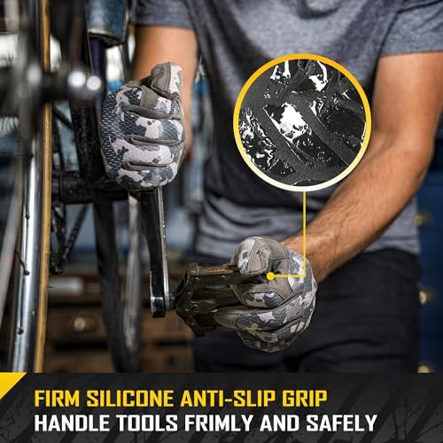 COOLJOB Mechanic Safety Work Gloves, Enhanced Anti-Slip Grip Tactical Gloves - Image 3