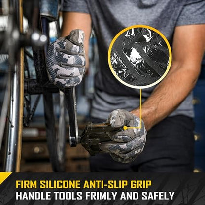 COOLJOB Mechanic Safety Work Gloves, Enhanced Anti-Slip Grip Tactical Gloves - Image 3
