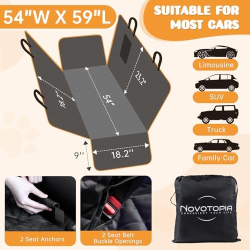 Dog Car Seat Cover for Back Seat 100% Waterproof, Long-Lasting and Soft Nonslip - Image 6