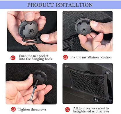 2 Pack Small Cargo Net Pocket Storage Mesh Net Elastic Automotive Cargo Nets - Image 7