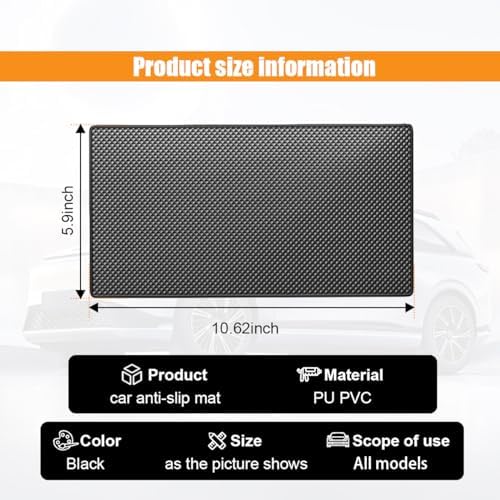 GLSOWEE Car Dashboard Anti-Slip Mat, 10.6"×5.9" Non-Slip Adhesive Pad - Image 2
