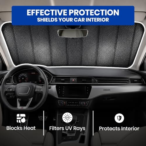 EcoNour Accordion Car Windshield Sun Shade | Reflective Car Window Shades - Image 5