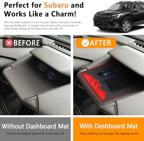 Dashboard Mats for Subaru Crosstrek Accessories 2018-2023, Forester 2019+ - Image 4