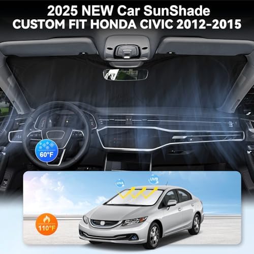 Windshield Sunshade for 2012 2013 2014 2015 Honda Civic Sun Visor - Image 2