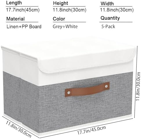 Yawinhe Storage Bins with Lids, 17.7x11.8x11.8in - Image 4