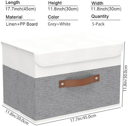 Yawinhe Storage Bins with Lids, 17.7x11.8x11.8in - Image 4