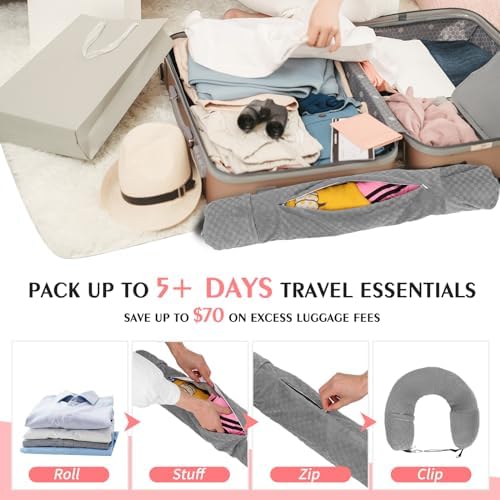 Stuffable Neck Pillow for Travel, Packable Neck Pillow - Image 2