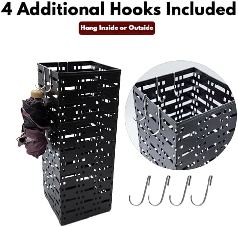 2 Pack Metal Umbrella Stand for Indoor Entry, Entryway Umbrella Holder Rack - Image 5