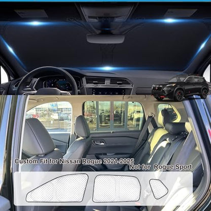 KMF Thicken Sun Shades for Nissan Rogue 2021-2025 Accessories, Full Car Window - Image 5