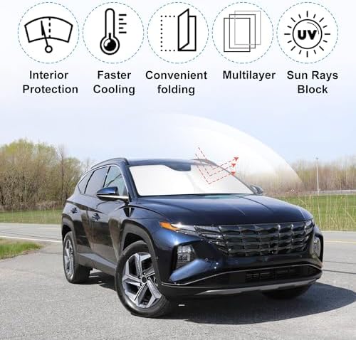 Windshield Sun Shade for 2022-2026 Hyundai Tucson Accessories - Image 2