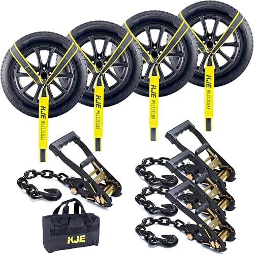KJE 4 Pack Reflective Car Tie Down Straps by KJE