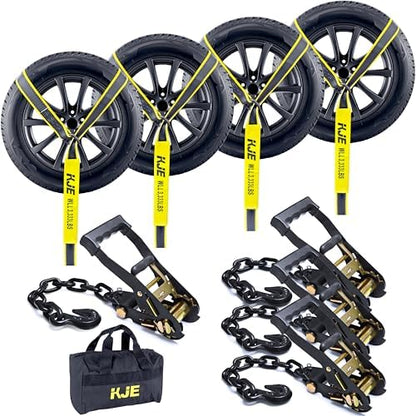 KJE 4 Pack Reflective Car Tie Down Straps by KJE