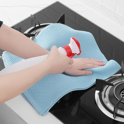 Homaxy 100% Cotton Waffle Weave Kitchen Dish Towels 4-Pack, Sky Blue - Image 5