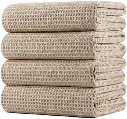 POLYTE 430 GSM Poly Blend Microfiber Quick Dry Waffle Bath Towel, 30x60 in by Polyte