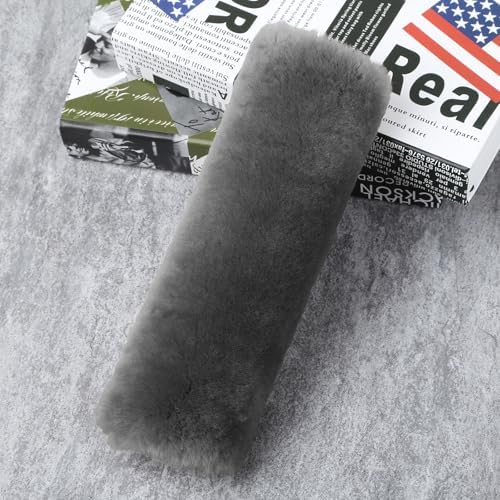 2pc Soft Genuine Sheepskin Wool Auto Seat Belt Cover Seatbelt Shoulder Pad - Image 3