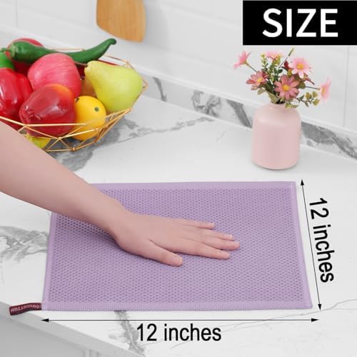 Homaxy 100% Cotton Waffle Weave Kitchen Dish Cloths 6-Pack - Image 5