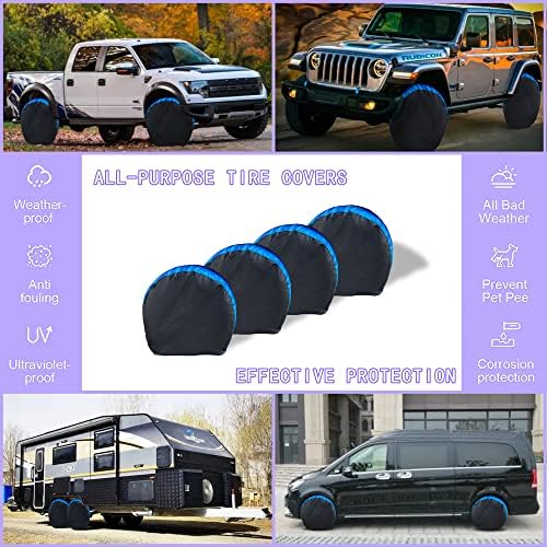 MORNYRAY Tire Covers 4 Pack, Waterproof Anti-UV Snow Sun Rain Tire Covers - Image 5