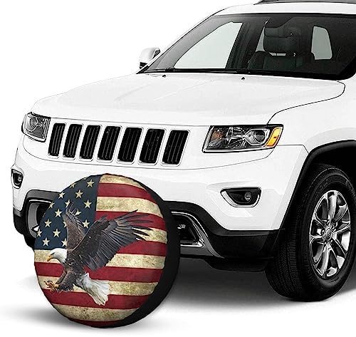 Spare Tire Cover Bald Eagle American Flag Tire Covers Protector Wheel Tire - Image 7