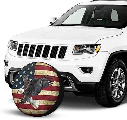 Spare Tire Cover Bald Eagle American Flag Tire Covers Protector Wheel Tire - Image 7