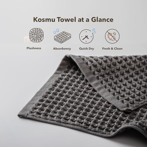Luxury Organic Japanese Cotton Waffle Bath Towel | Thick, Quick Dry Bathroom - Image 4