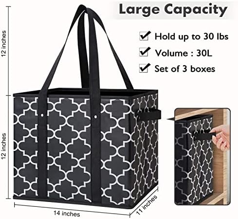 Reusable Grocery Bags 6-Pack Foldable Washable Large Storage Basket - Image 3