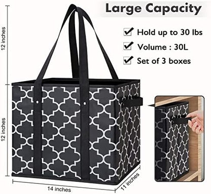 Reusable Grocery Bags 2-Pack Foldable Washable Large Storage Basket - Image 3