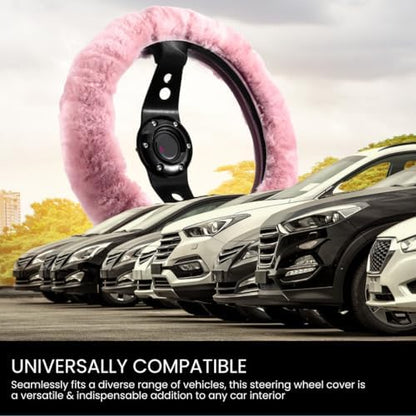 Andalus Brands Luxury Fluffy Car Steering Wheel Covers – Genuine Merino - Image 4