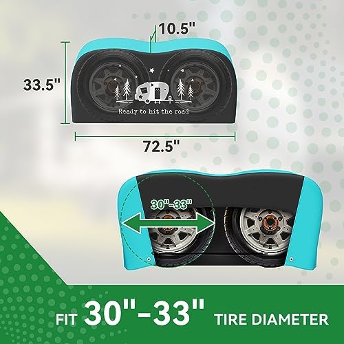 RV Tire Covers, Dual Axle Tire Covers 2 Pack, Fit 30"-33" Dia Tire - Image 5