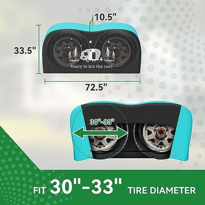RV Tire Covers, Dual Axle Tire Covers 2 Pack, Fit 30"-33" Dia Tire - Image 5