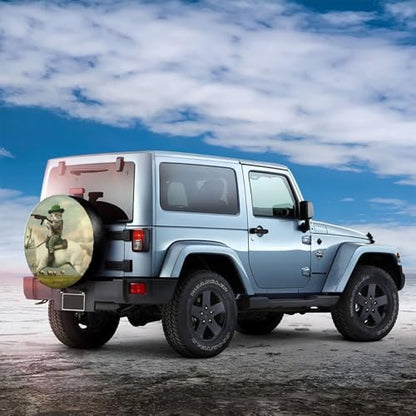 White Horse Cat Hunting Universal Spare Tire Cover, 16 Inch, Cute Waterproof - Image 4
