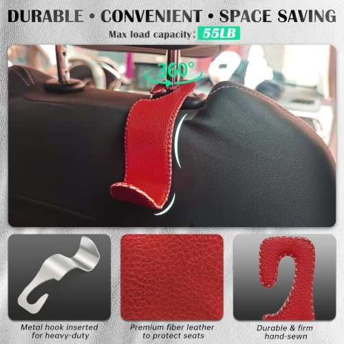 Car Seat Headrest Hook 55lb Heavy Duty Metal Hanger - Image 3