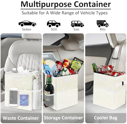 Cute Mini Car Trash Bag with Lid, Glitter Garbage Can Bin Hanging - Image 5
