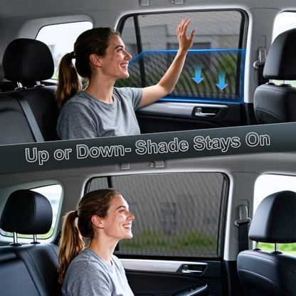 PEYOU Car Window Shades for Baby 2 Pack, Stretchable & Breathable Spandex Rear - Image 3
