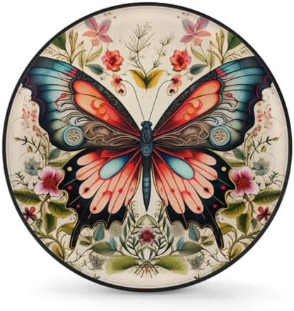 Spare Tire Cover for RV Trailer, Retro Butterfly Flower Tire Covers Universal by Unknown