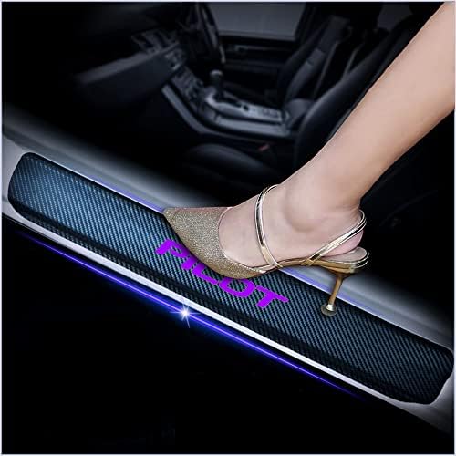 4Pcs Car Door Sill Protector for Honda Pilot, Carbon Fiber Anti-Scratch Guard by Unknown