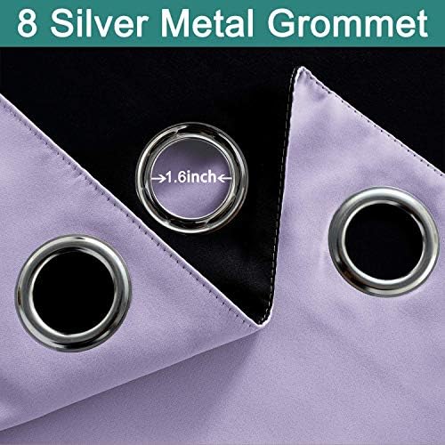Yakamok Lilac 100% Blackout Patio Door Curtain Panels W100 x L96, 1 Panel - Image 6