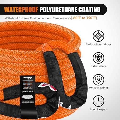 Nilight Kinetic Recovery Rope 28, 600LBS 7/8" x 20ft Snatch Strap Heavy Duty - Image 7