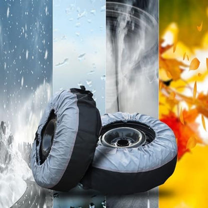GXYWADY 4X Gray Universal Fit Tire Totes, Seasonal Spare Tire Cover, Portable - Image 6