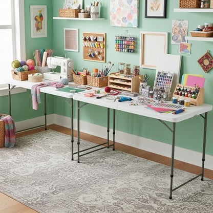 Lavish Home Indoor & Outdoor Portable Folding Table Set of 2 - Image 2