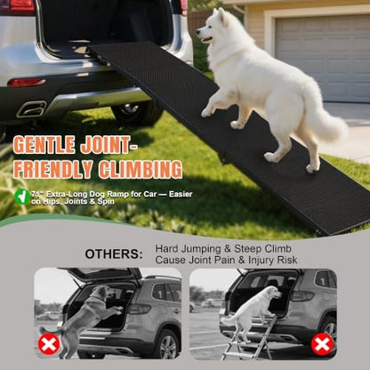71" Dog Ramp for Car, Extra Long Foldable Hisfox Pet Ramp for Dog - Image 2