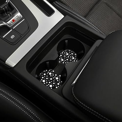 Polka Dot 3Pc car Set: Steering Wheel Cover 15in + Polka Dot 2 Cup Coasters - Image 6