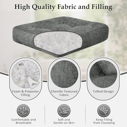 downluxe Chair Cushions for Dining Chairs 4 Pack, Tufted Indoor Chair Pads - Image 2