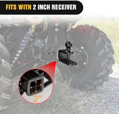 Nilight 3 in 1 ATV UTV Multi Hitch Mount | 1-7/8" Ball Fits 2" Receiver Hitch - Image 6