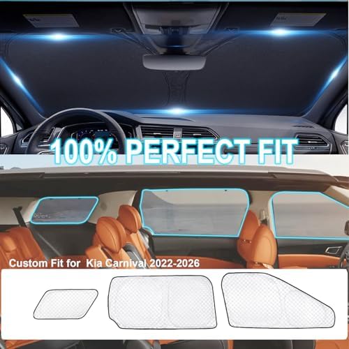 KMF 8pcs Thicken Sun Shades for Kia Carnival 2022-2025 2026 Accessories - Image 3