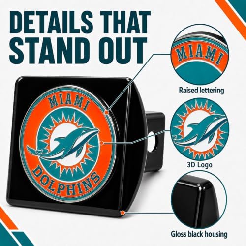 Miami Dolphins Trailer Hitch Cover - Image 4