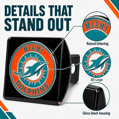 Miami Dolphins Trailer Hitch Cover - Image 4